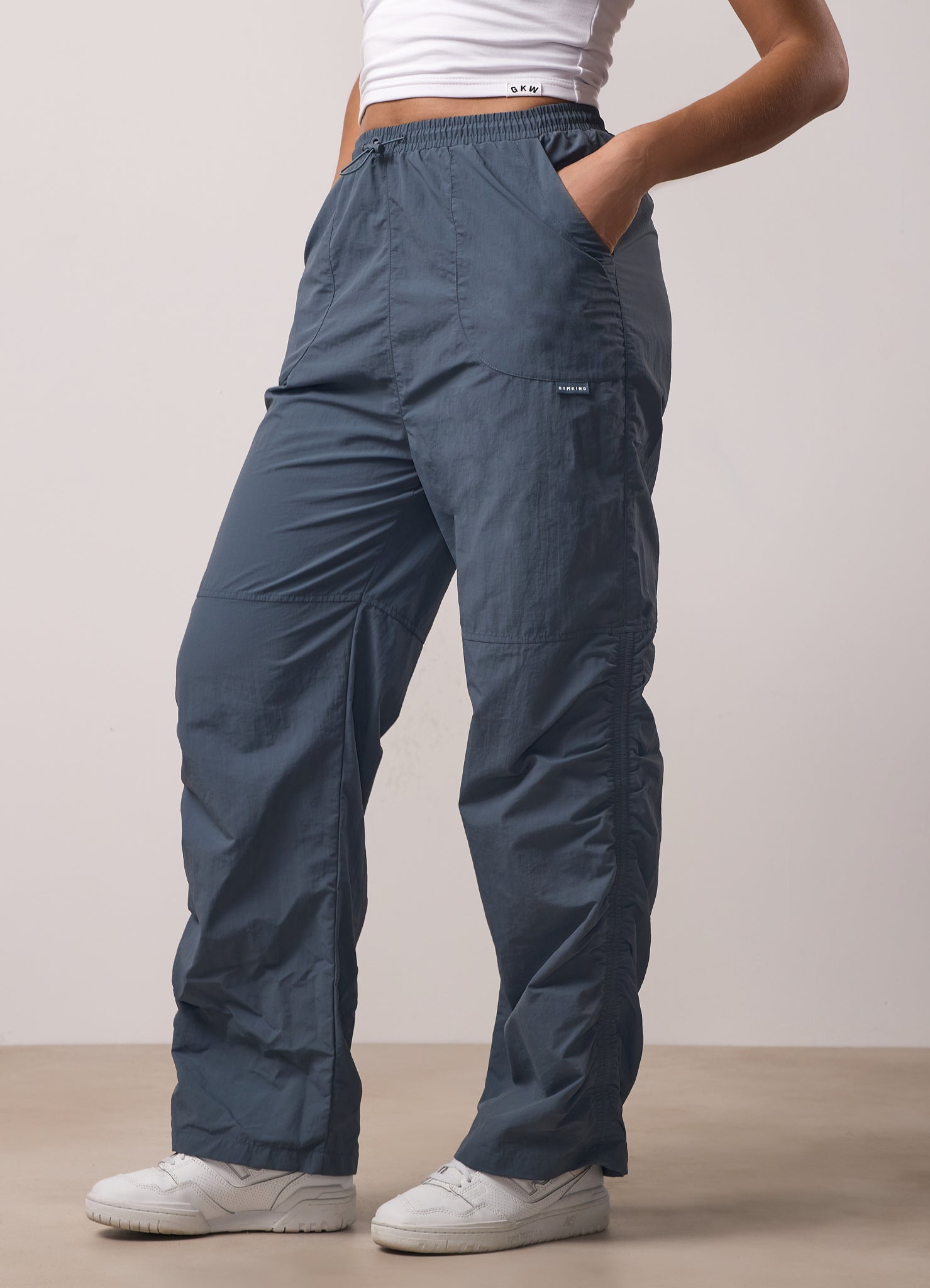 Gym King Ruched Woven Bomber Tracksuit - Storm Blue