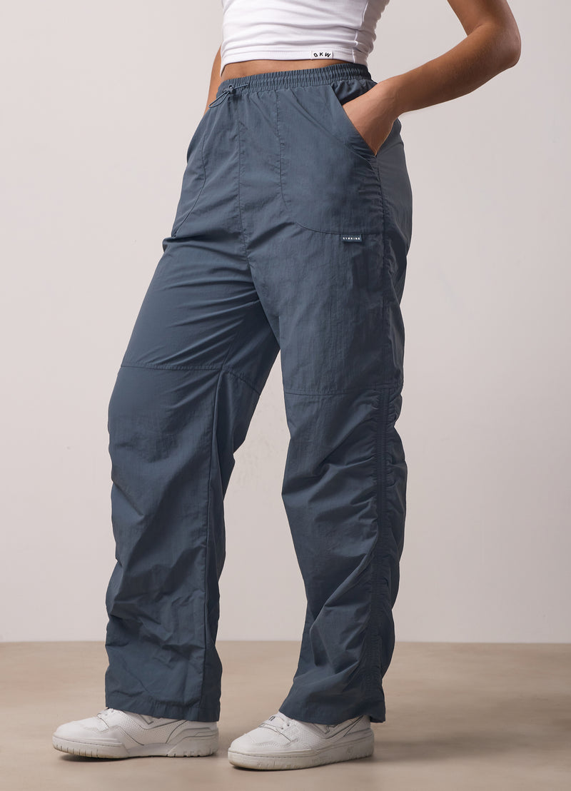 Gym King Ruched Woven Bomber Tracksuit - Storm Blue
