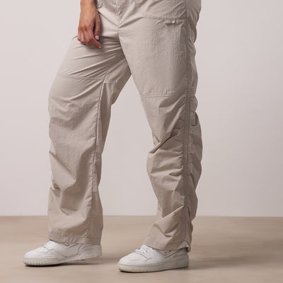 Gym King Ruched Woven Cargo Trouser - Light Stone