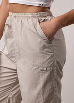 Gym King Ruched Woven Bomber Tracksuit - Light Stone