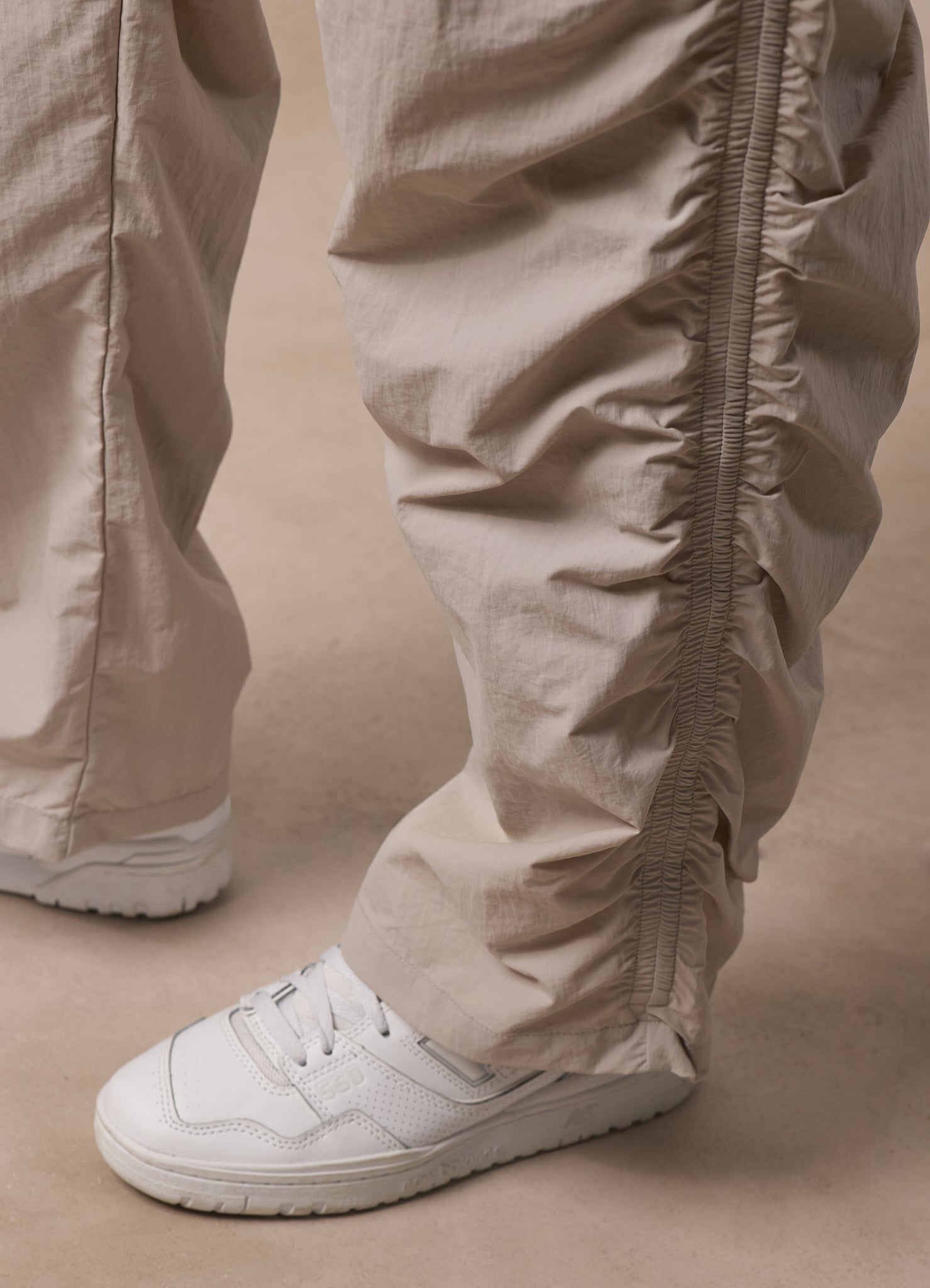 Gym King Ruched Woven Bomber Tracksuit - Light Stone