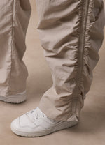 Gym King Ruched Woven Bomber Tracksuit - Light Stone