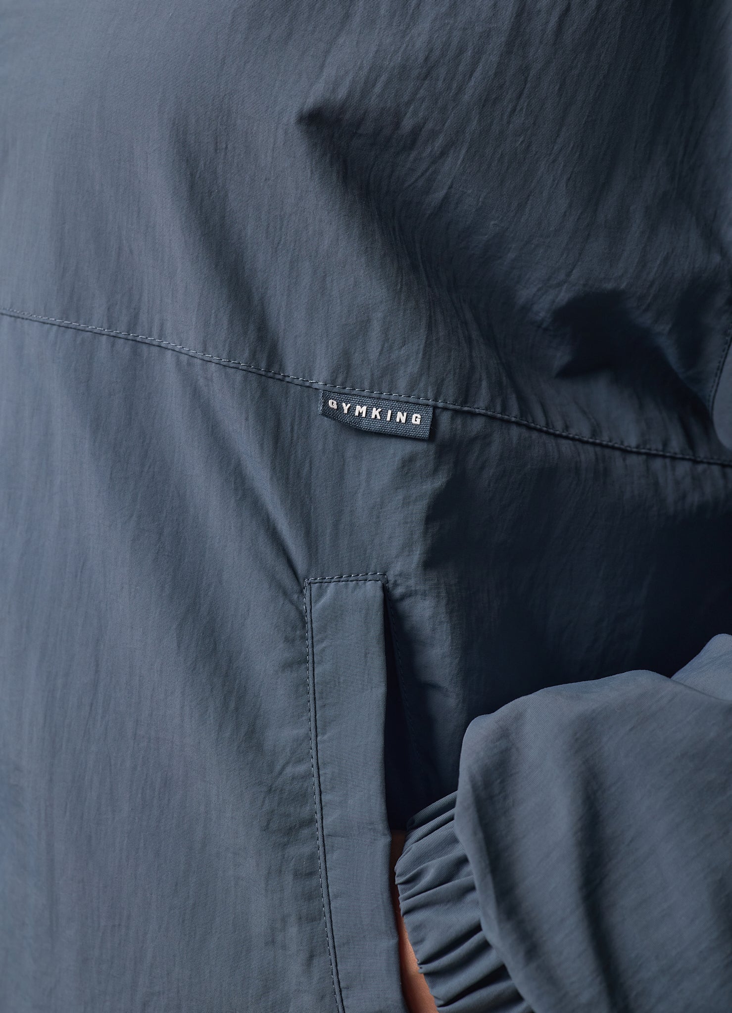 Gym King Ruched Woven Bomber Tracksuit - Storm Blue