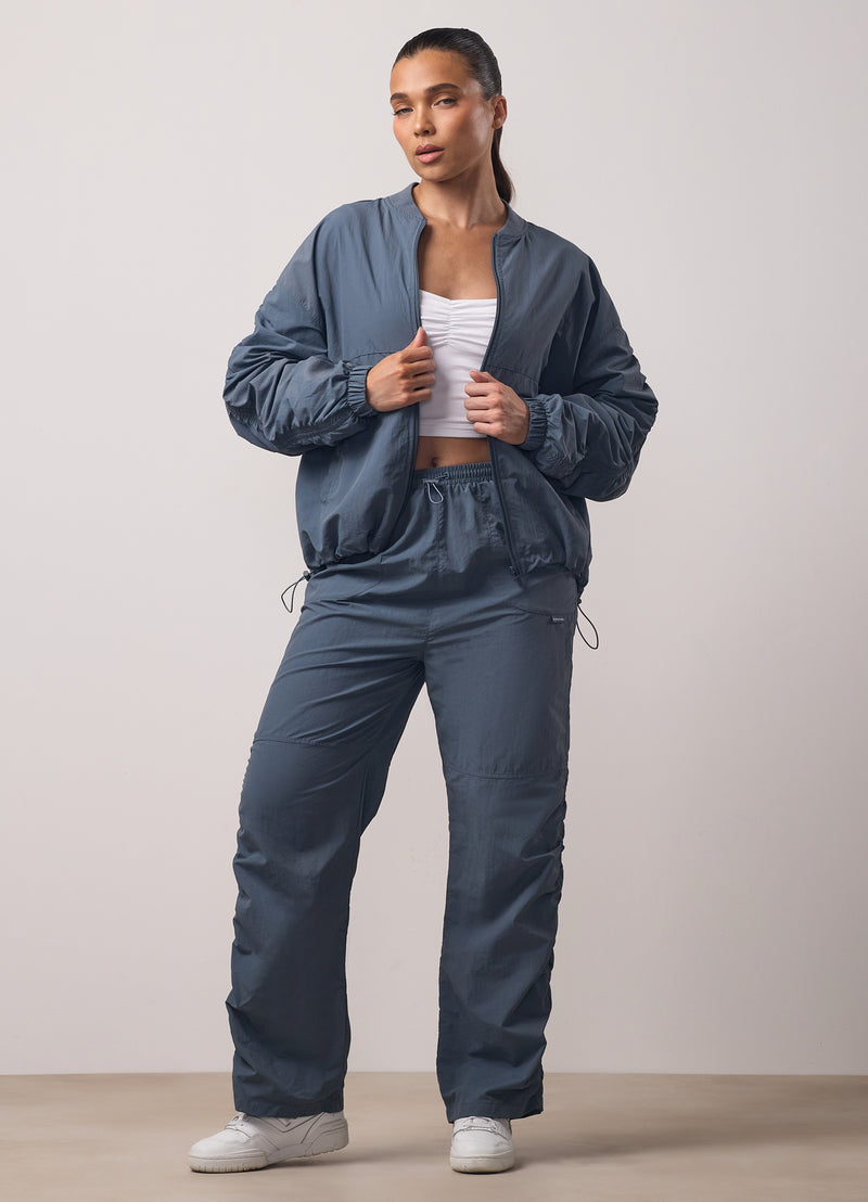 Gym King Ruched Woven Cargo Trouser - Storm Blue