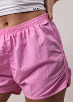 Gym King Ruched Woven Short - Bubblegum Pink