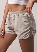 Gym King Ruched Woven Short - Light Stone