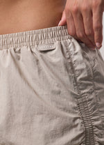 Gym King Ruched Woven Short - Light Stone