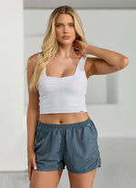 Gym King Ruched Woven Short - Storm Blue