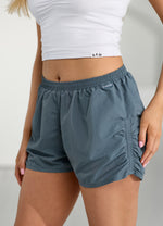 Gym King Ruched Woven Short - Storm Blue
