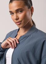 Gym King Ruched Woven Bomber - Storm Blue