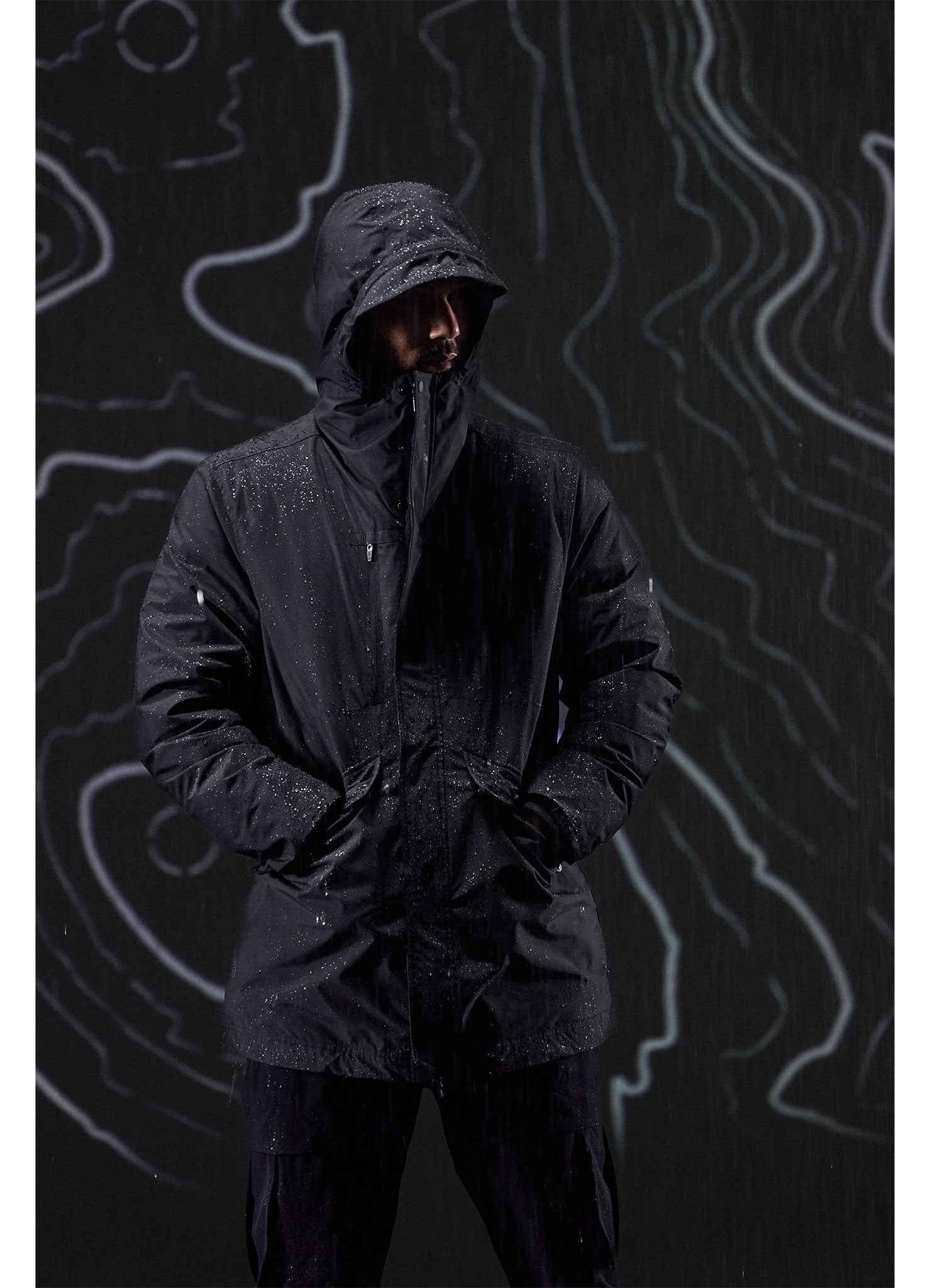 Gym King Rebellion Storm Mid-Length Parka - Black