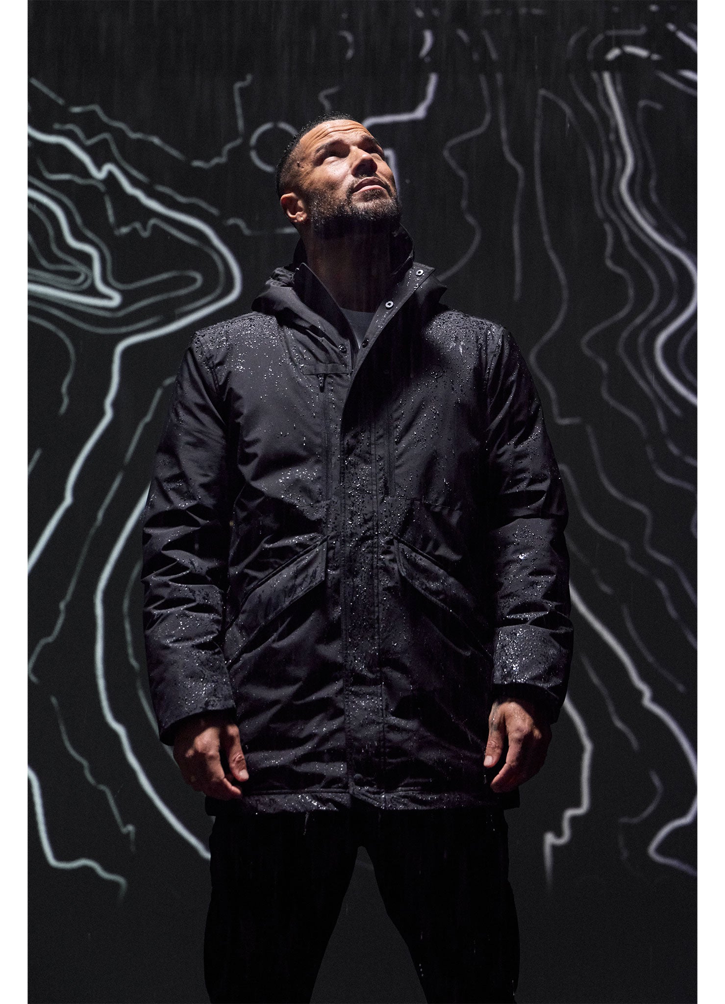 Gym King Rebellion Storm Mid-Length Parka - Black