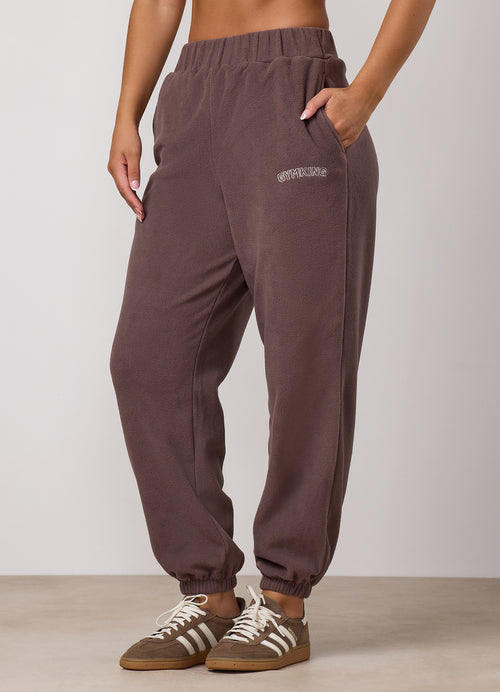 Gym King Sanctuary Polar Fleece Jogger - Deep Mocha