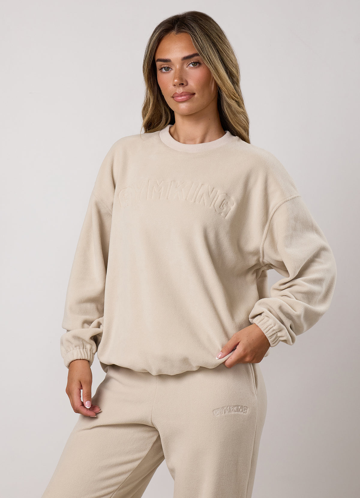 Gym King Sanctuary Polar Fleece Crew - Moonbeam