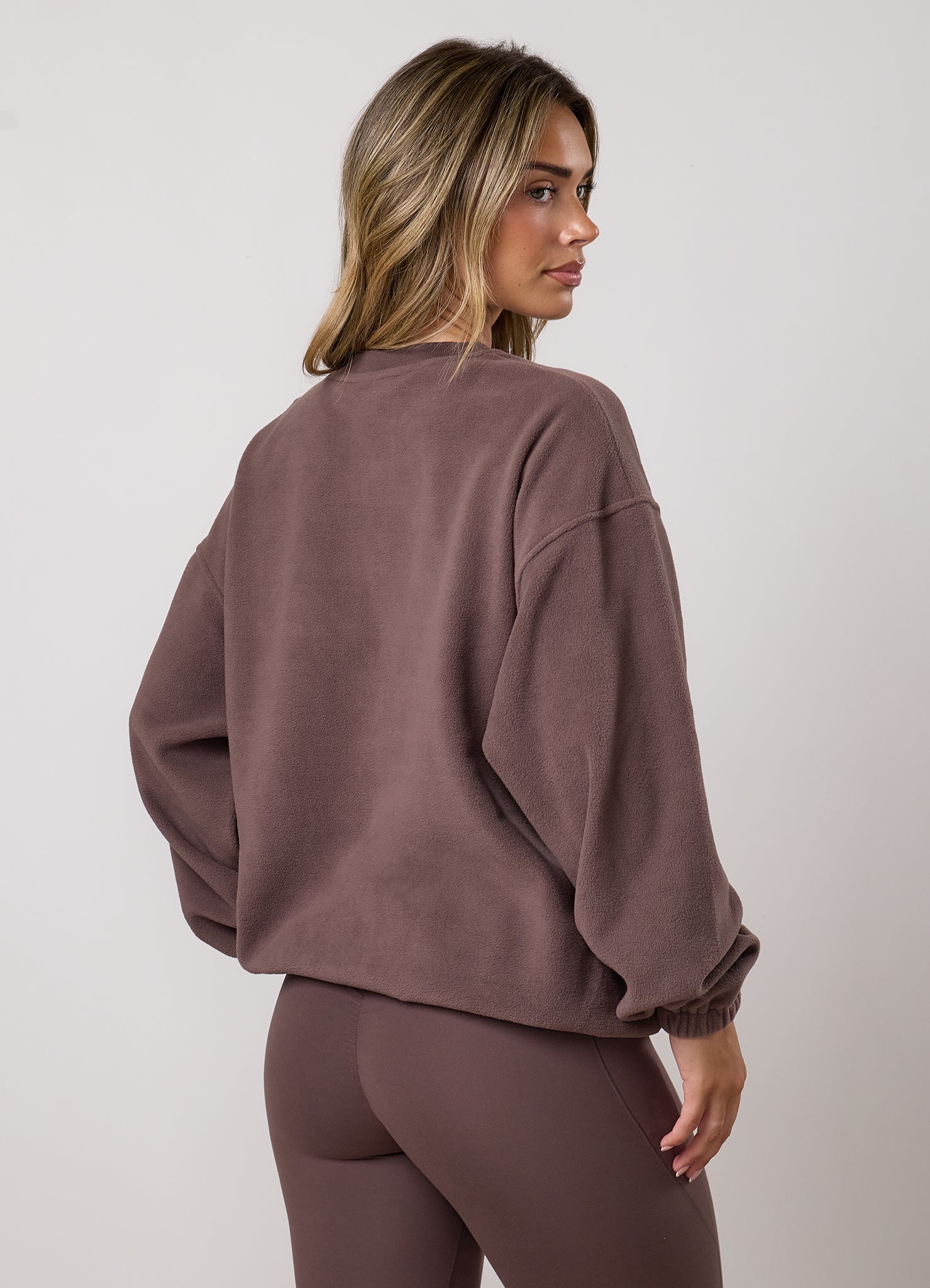 Gym King Sanctuary Polar Fleece Crew - Deep Mocha