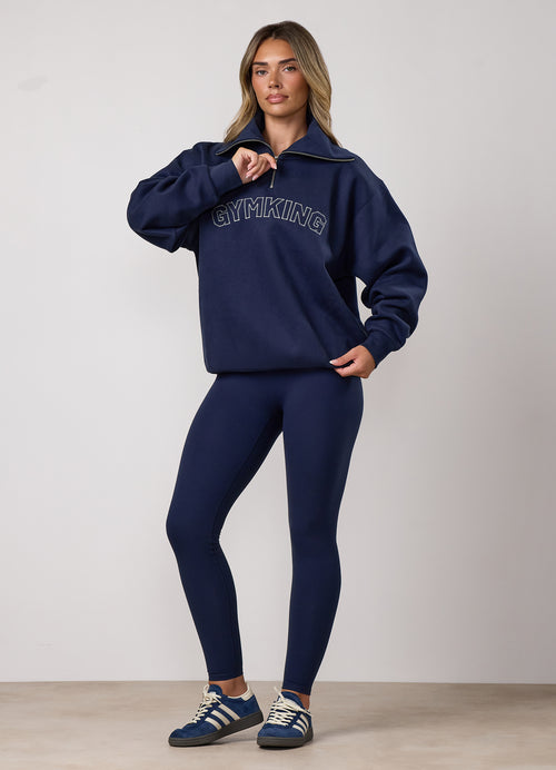 Gym King Peach Luxe Legging - Indigo Blue