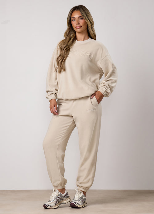 Gym King Sanctuary Polar Fleece Tracksuit Set - Moonbeam