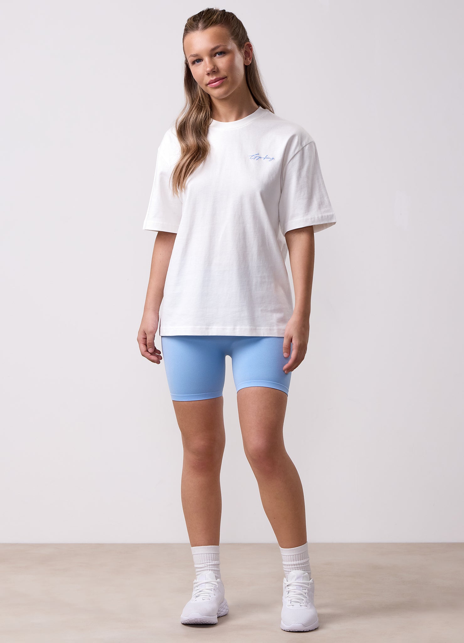 Gym King Kids Script Boyfriend Tee - Cream