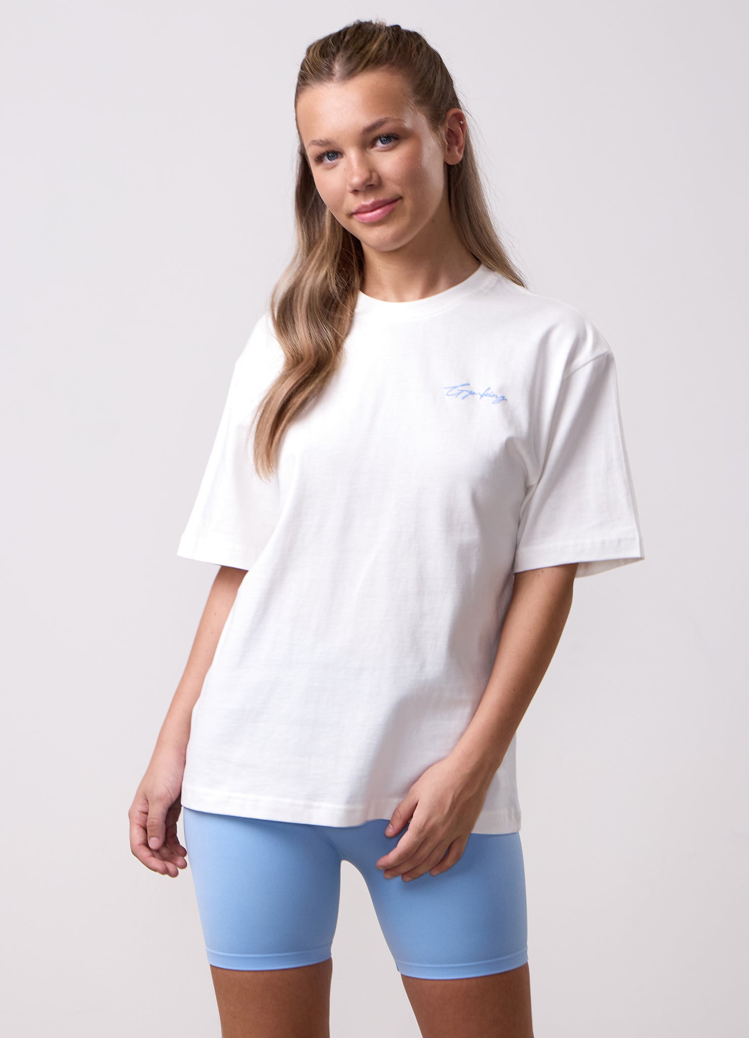 Gym King Kids Script Boyfriend Tee - Cream