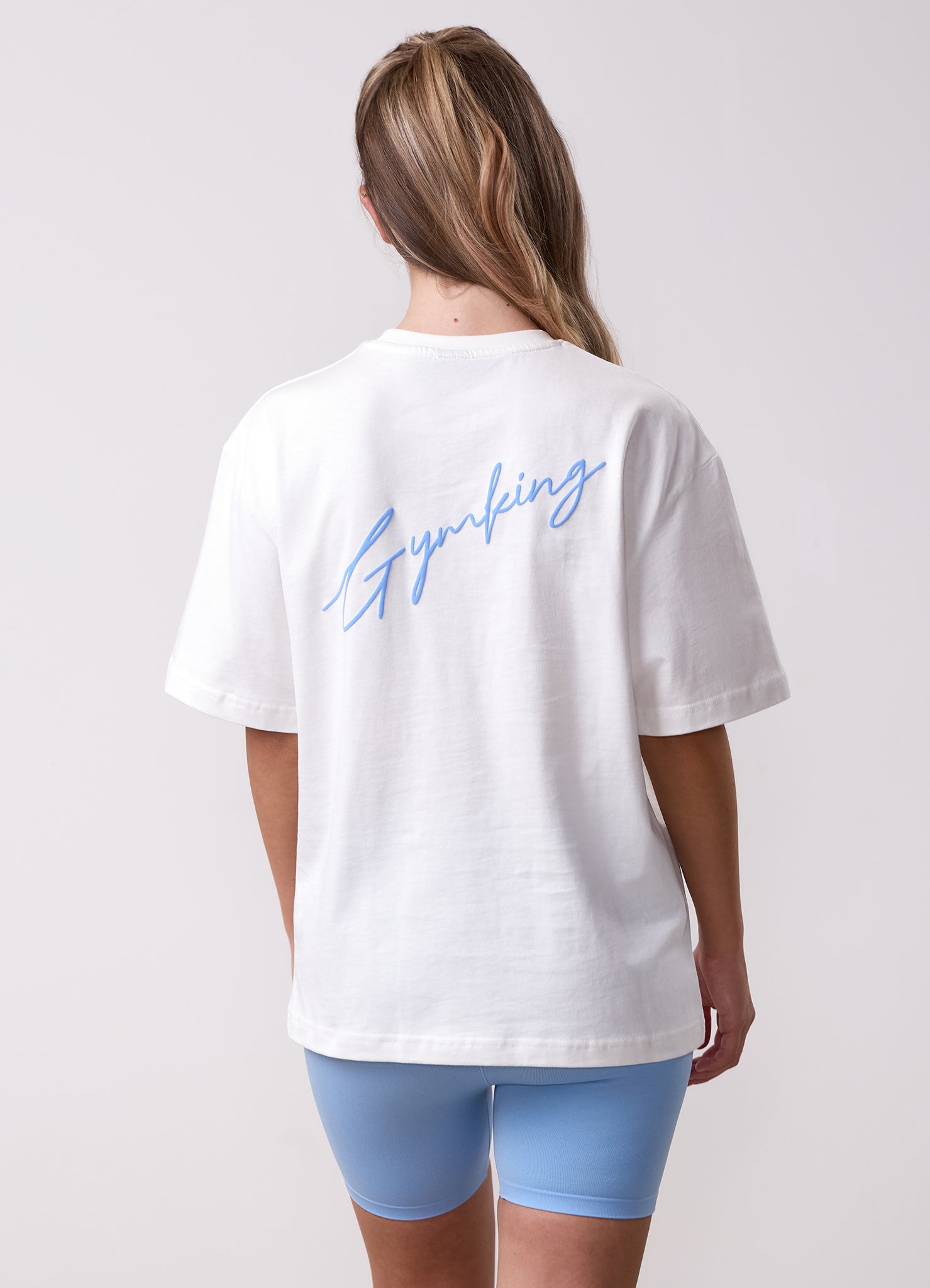 Gym King Kids Script Boyfriend Tee - Cream