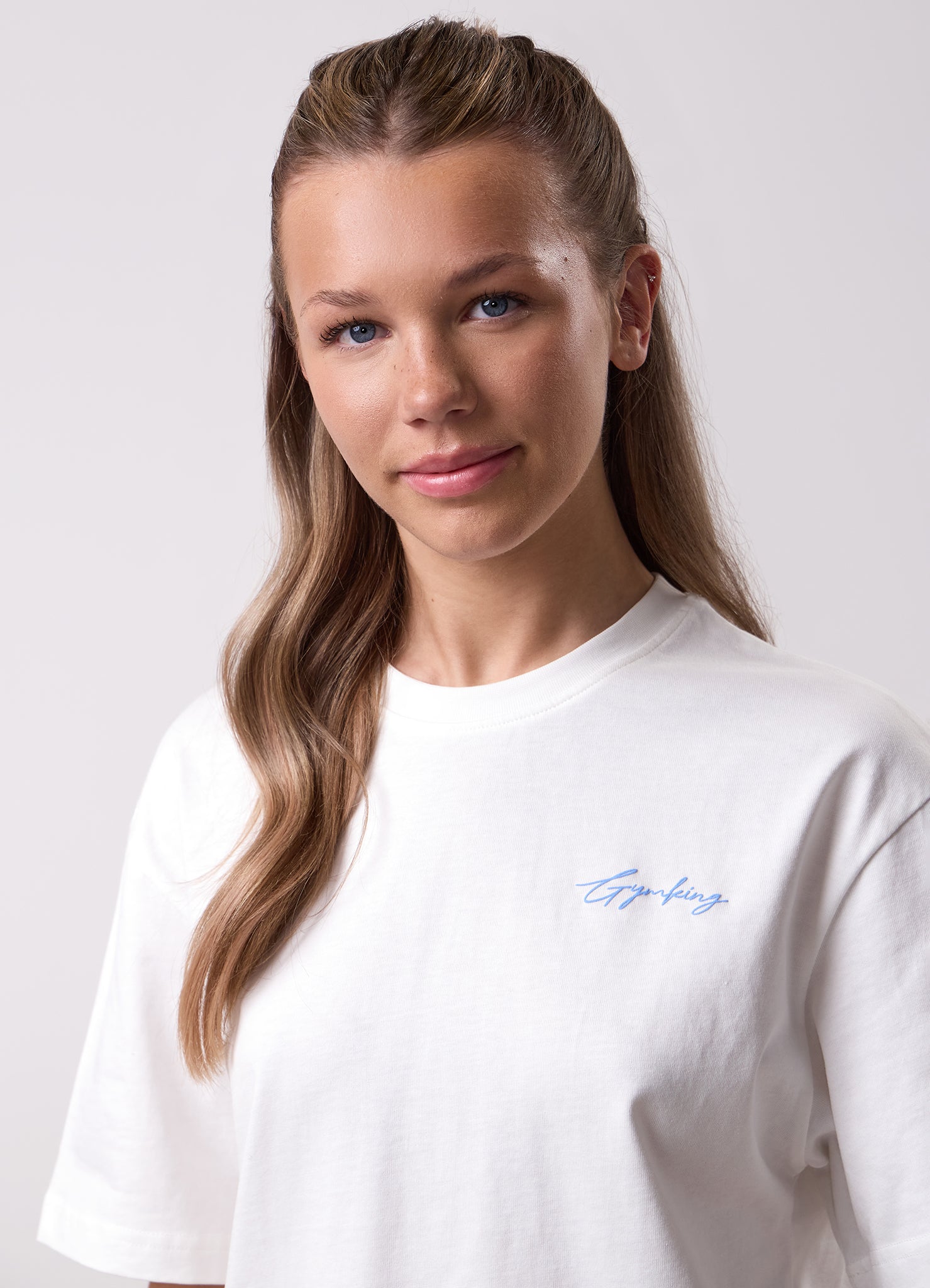 Gym King Kids Script Boyfriend Tee - Cream