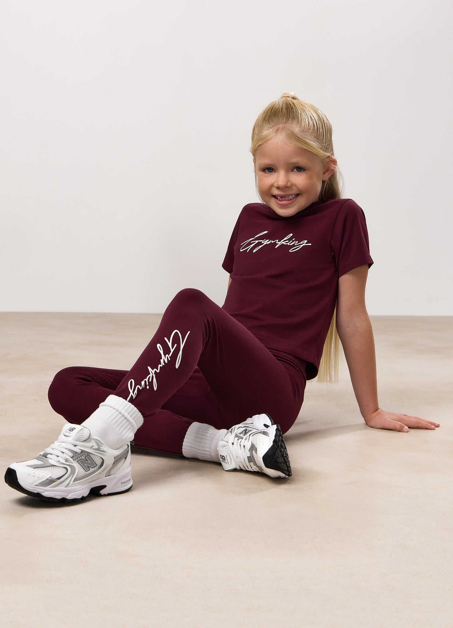 Gym King Kids Script Jersey Legging - Fig