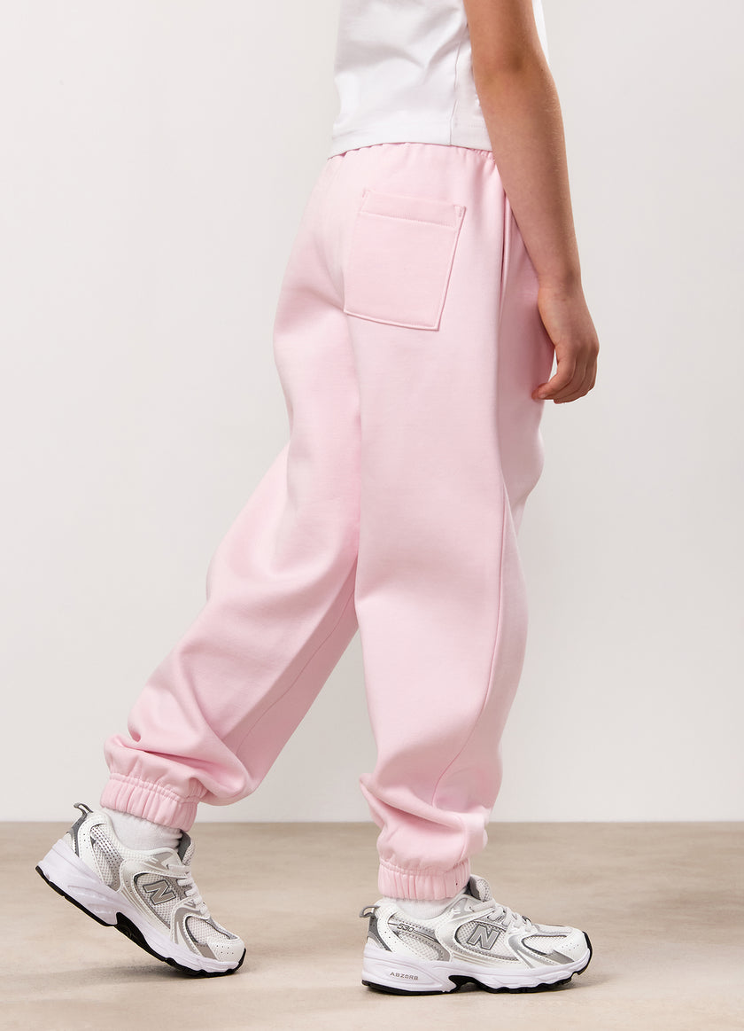 Gym King Kids Script Fleece Jogger - Baby Pink