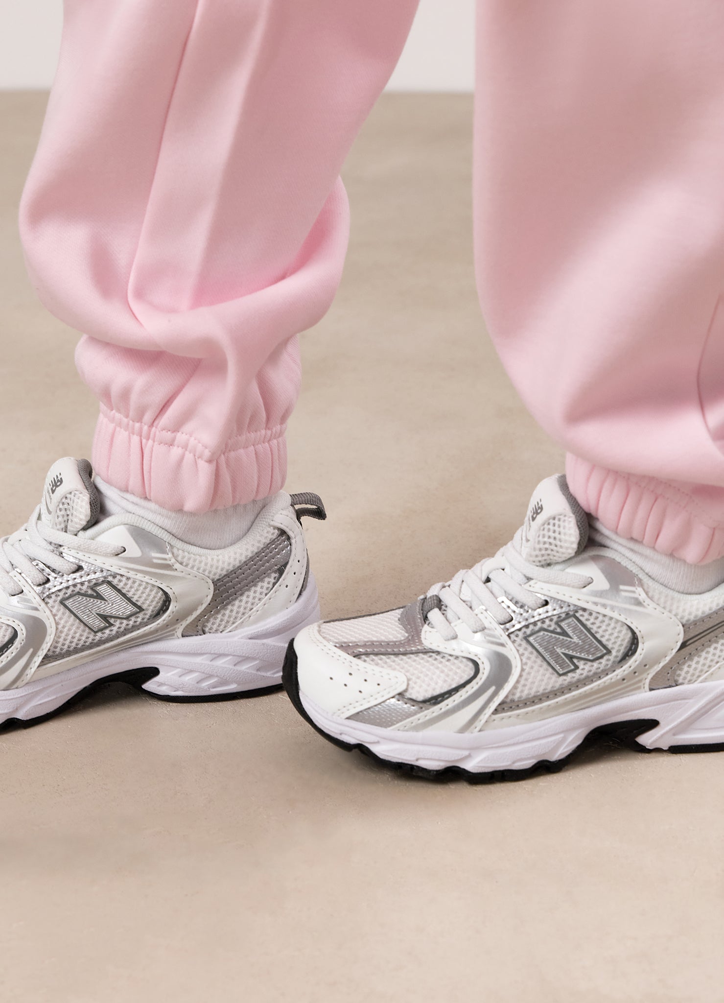 Gym King Kids Script Fleece Hood Tracksuit - Baby Pink