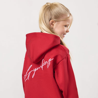 Gym King Kids Script Fleece Hoodie - Scarlet Red