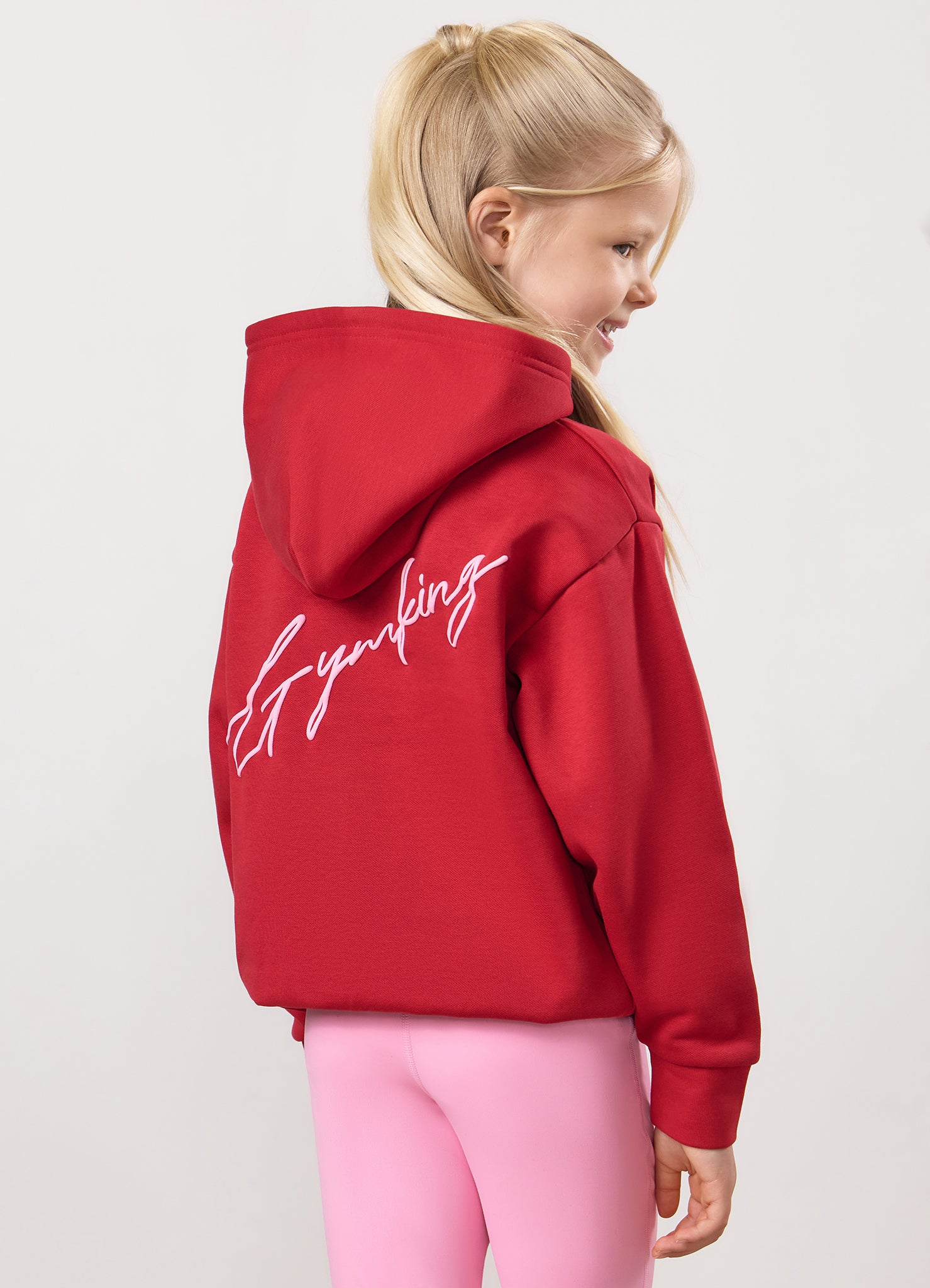 Gym King Kids Script Fleece Tracksuit - Scarlet Red