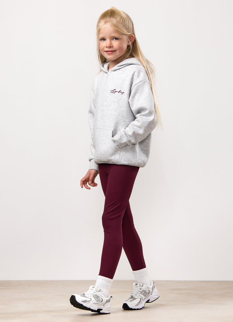 Gym King Kids Script Fleece Hood - Snow Marl