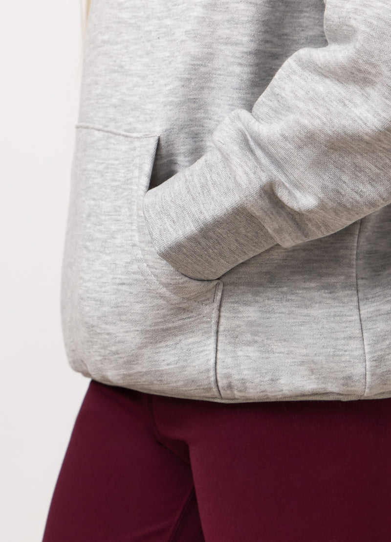 Gym King Kids Script Fleece Hood - Snow Marl
