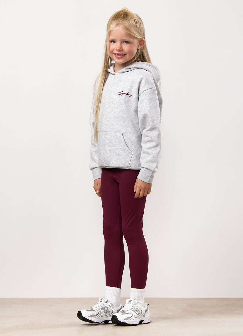 Gym King Kids Script Fleece Hood - Snow Marl