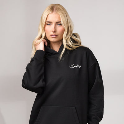 Gym King Script Fleece Hoodie - Black/White