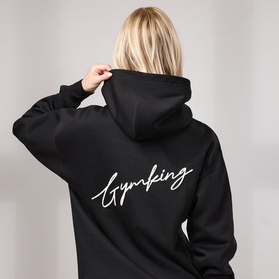 Gym King Script fleece-hoodie - Zwart/Wit