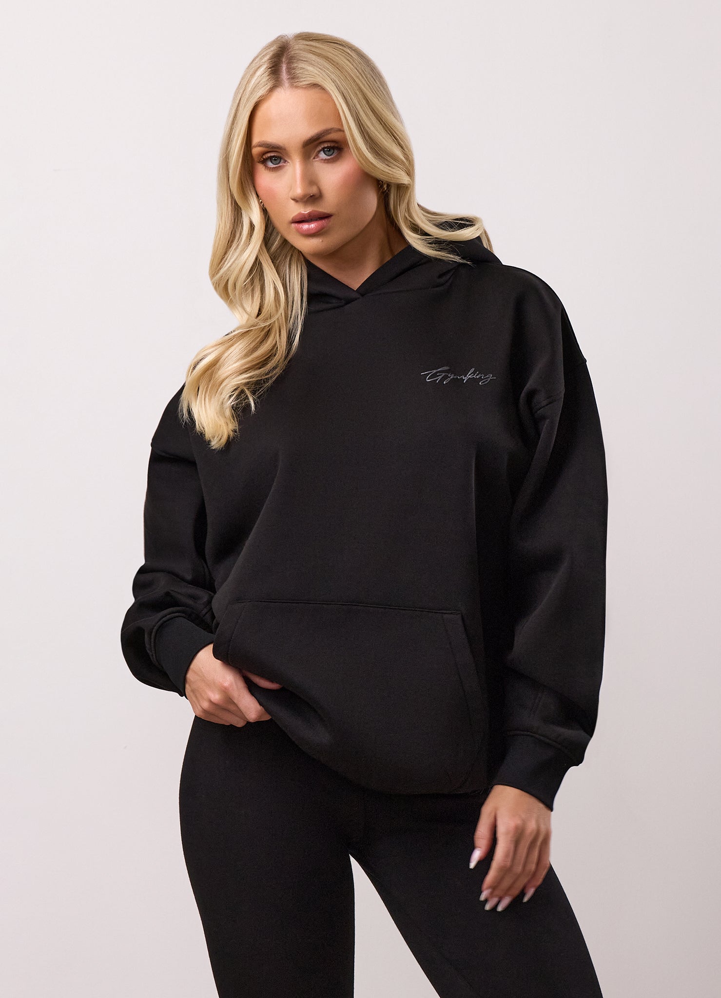 Gym King Script Fleece Hoodie - Black