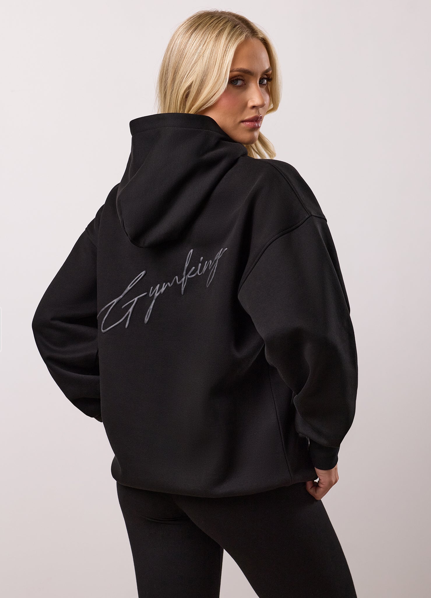Gym King Script Fleece Hoodie - Black