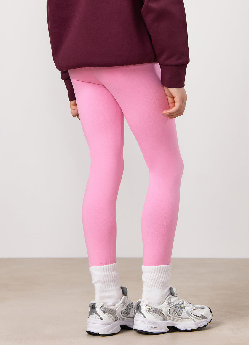 Gym King Kids Script Jersey Legging - Candy Pink