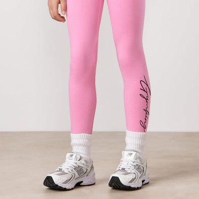 Gym King Kids Script Jersey Legging - Candy Pink