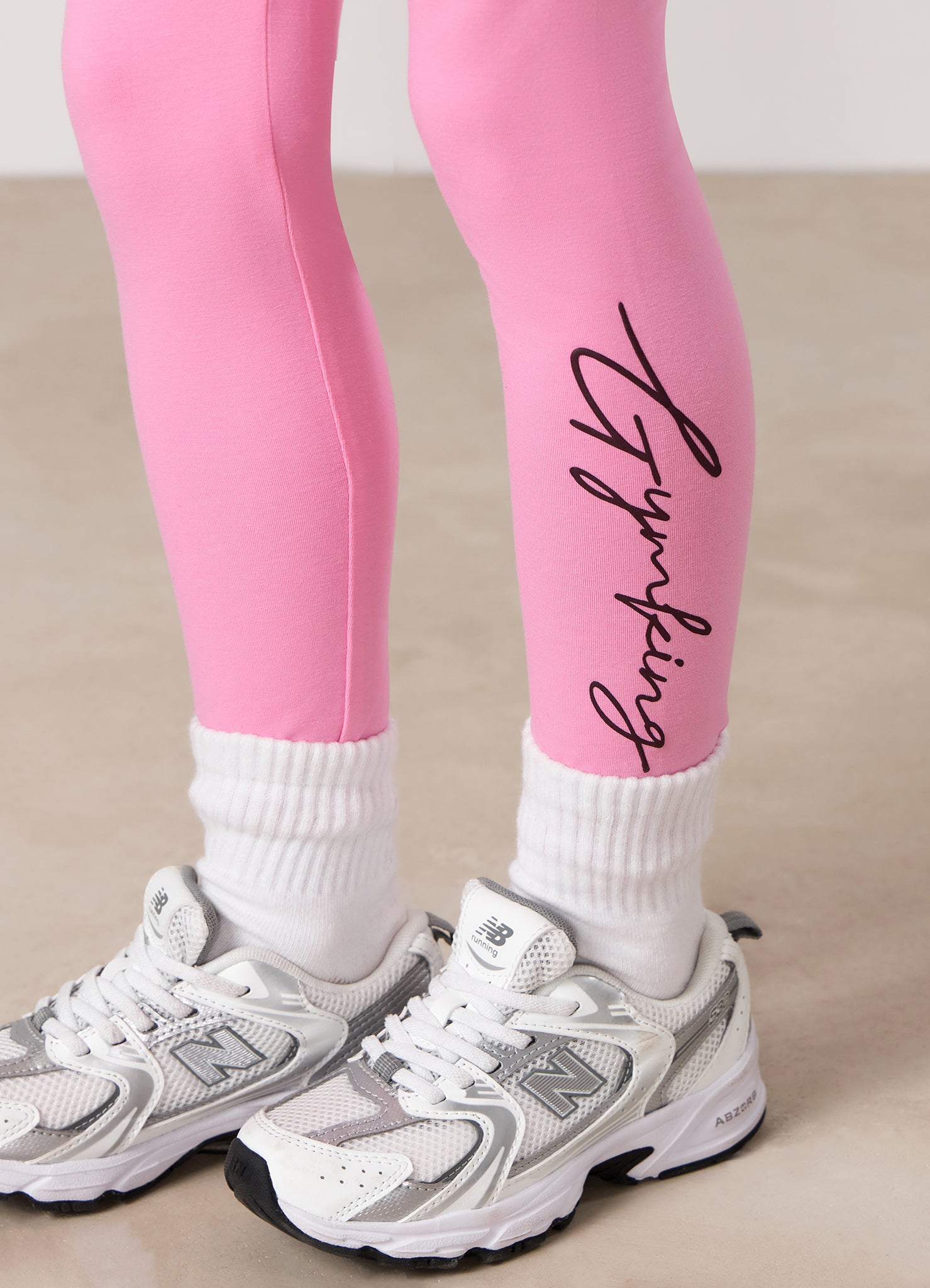 Gym King Kids Script Jersey Legging - Candy Pink