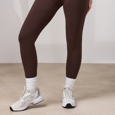 Gym King Script Jersey Legging - Dark Chocolate/Cream