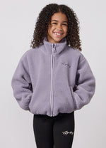 Gym King Younger Kids Script Funnel Full Zip Borg - Dusky Purple thumbnail