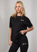 Gym King Script Jersey BF Tee - Black/White thumbnail