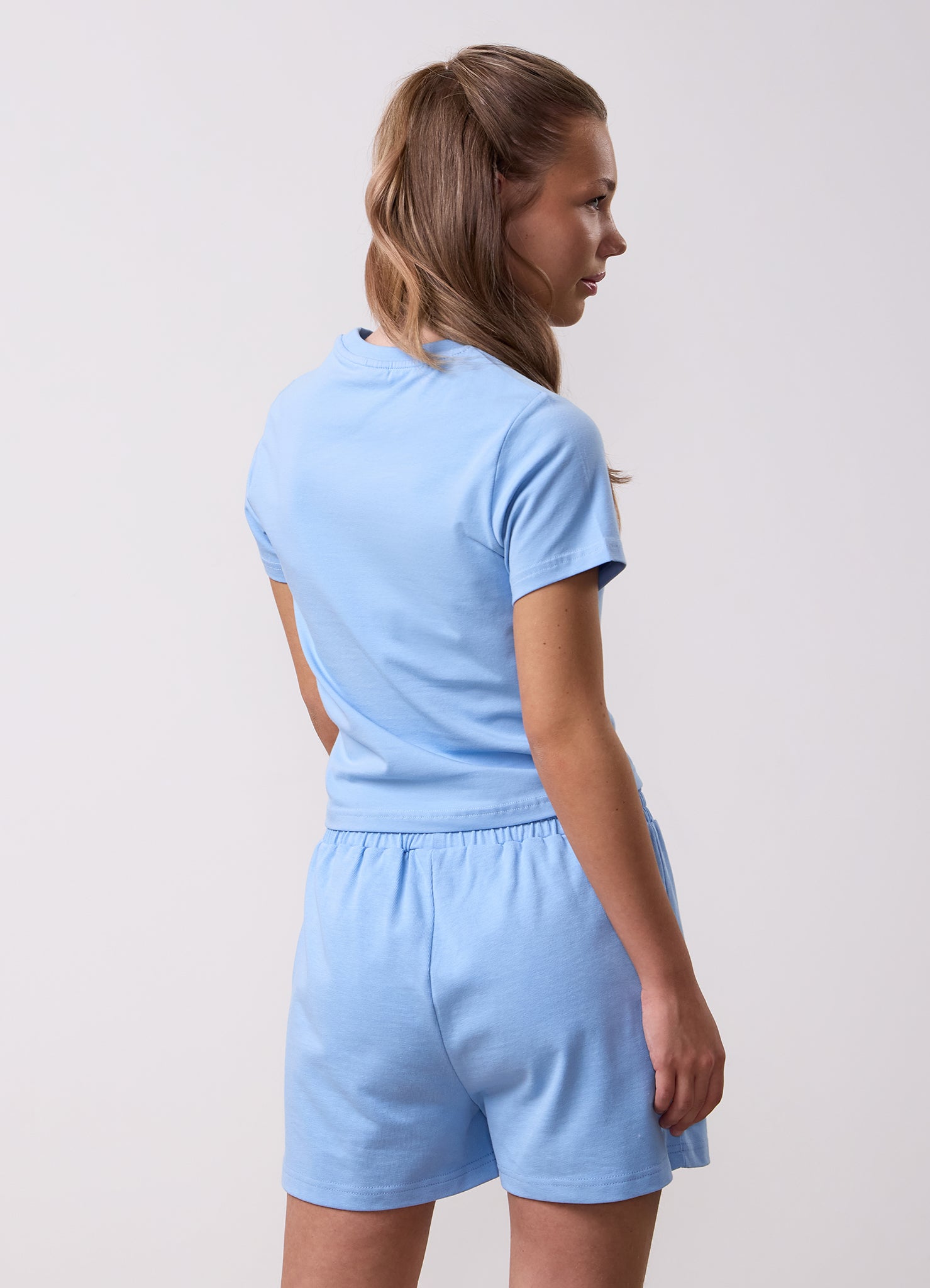 Gym King Kids Script Jersey Fitted Tee - Sky Blue