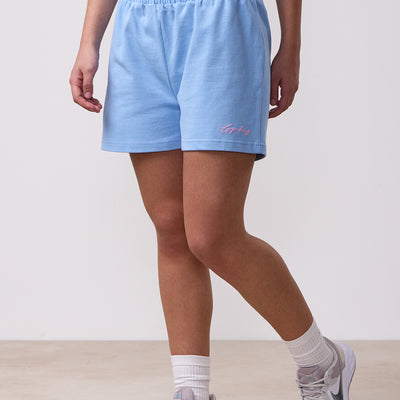 Gym King Kids Script Relaxed Fit Short - Sky Blue