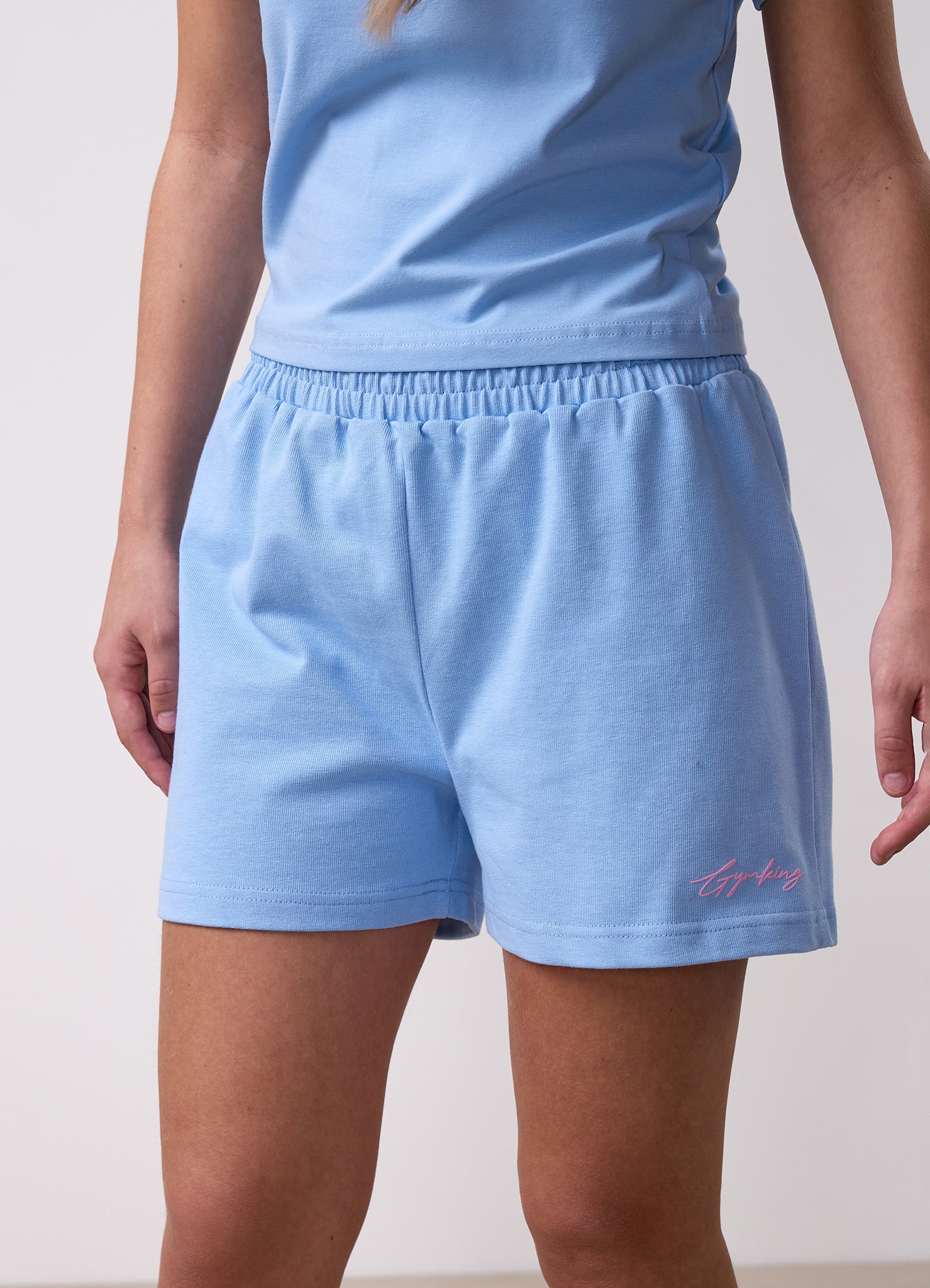 Gym King Kids Script Relaxed Fit Short - Sky Blue