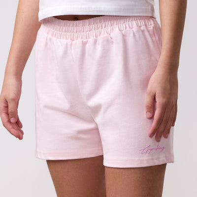 Gym King Kids Script Relaxed Fit Short - Baby Pink