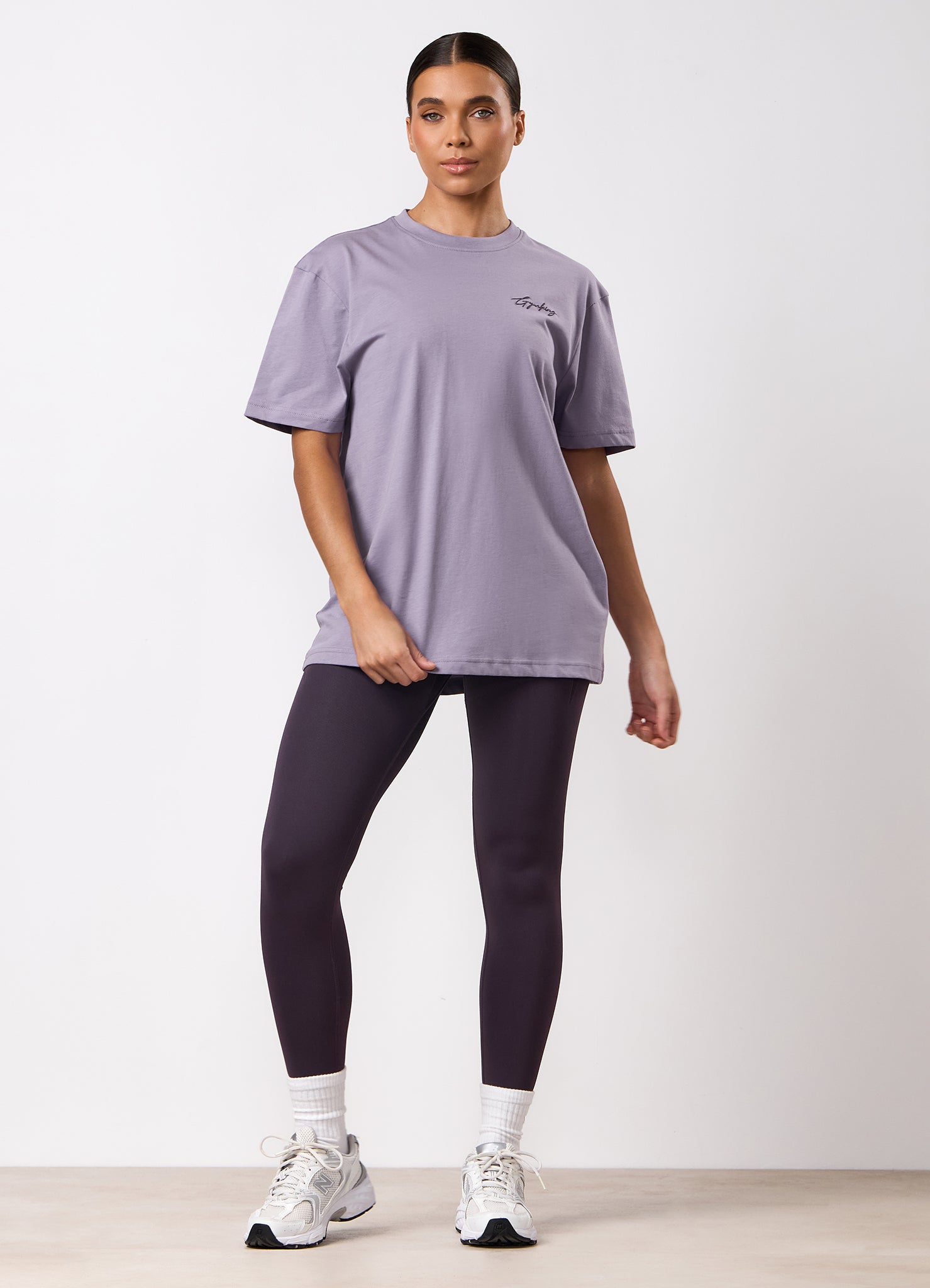 Gym King Script Mindset BF Tee - Dusky Purple