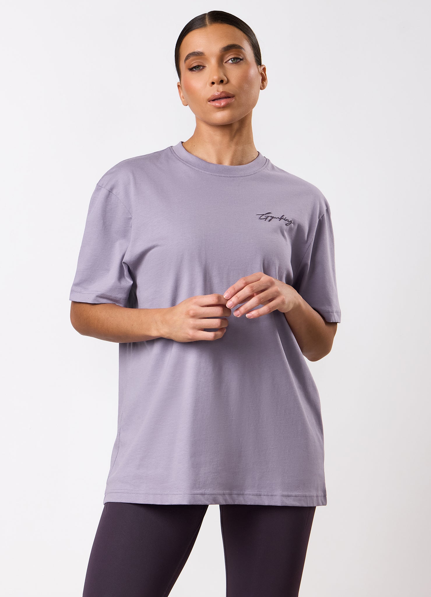 Gym King Script Mindset BF Tee - Dusky Purple