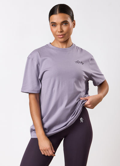 Gym King Script Mindset BF Tee - Dusky Purple